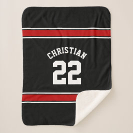 Cobertor Sherpa Futebol personalizado Jersey Novelty Sport Red