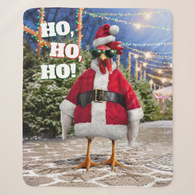 Cobertor Sherpa Galinha do Papai Noel (Frente)