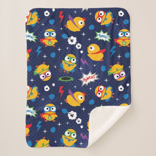 Cobertor Sherpa Galinha Super Herói (Frente)