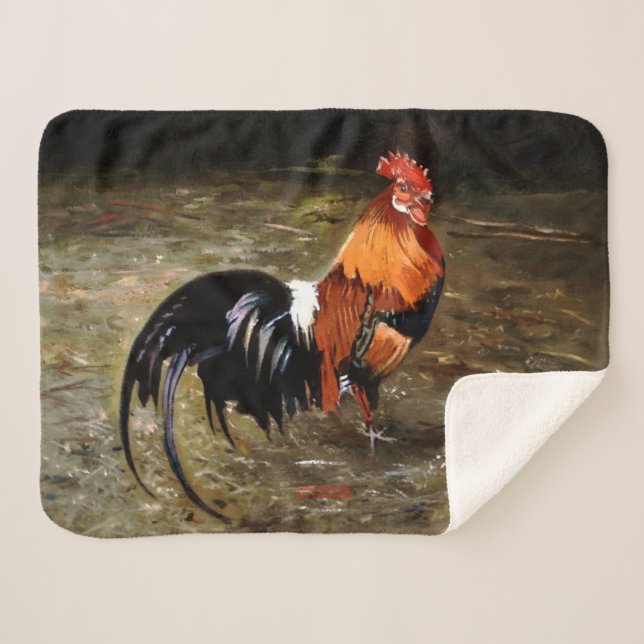 Cobertor Sherpa Gallo/Galo/Rooster (Frente (Horizontal))