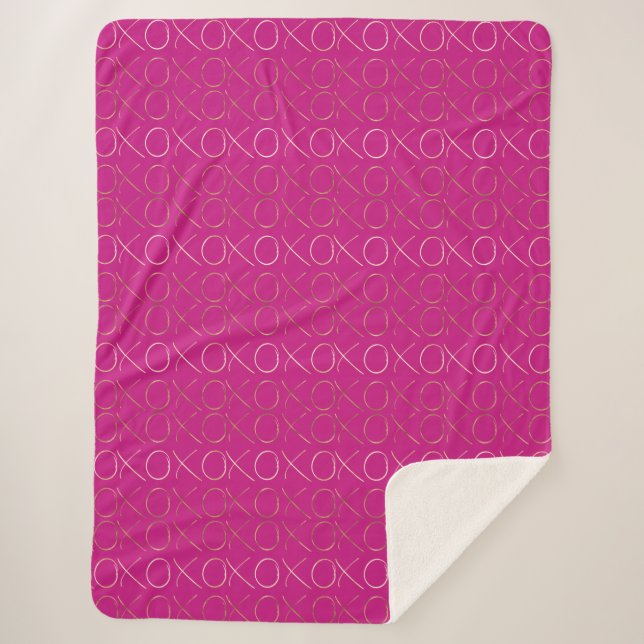 Cobertor Sherpa Gama Dourada de PInk Chic XOXO (Frente)