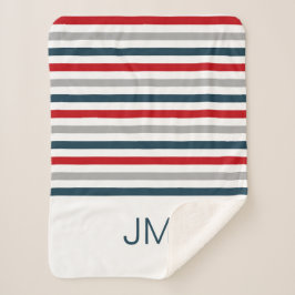 Cobertor Sherpa Gamas de marinhos horizontais coloridas