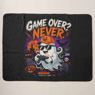 Cobertor Sherpa Game Over Nunca Divertido Fantasma de Halloween pa