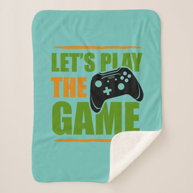 Cobertor Sherpa Gamer Gift Let's Play The Game (Frente)