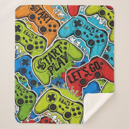 Cobertor Sherpa Gamer Pattern Sherpa Blanket