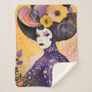 Cobertor Sherpa Garganta Arraste Rainha Klimt Estilo