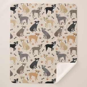 Cobertor Sherpa Garras-de-Pitbull e Ossos Sherpa Blanket