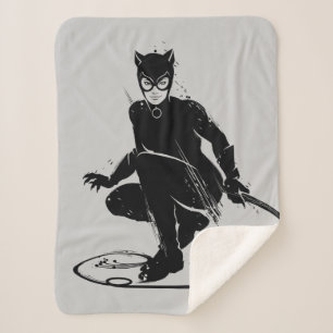 Cobertor Sherpa Gata Borralheira Pose de Pincel de Tinta