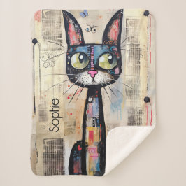 Cobertor Sherpa Gatinho Cute Personalizado
