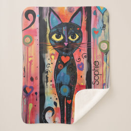 Cobertor Sherpa Gatinho Cute Personalizado