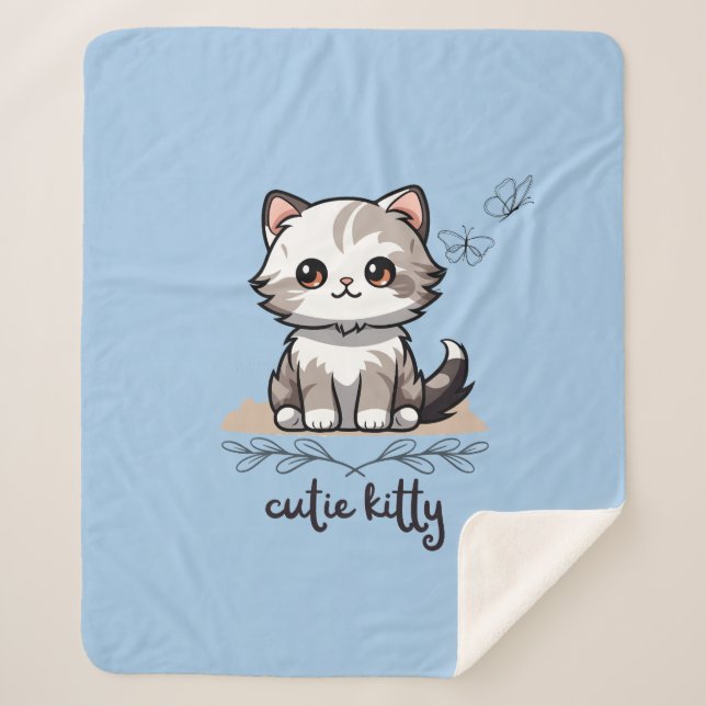 Cobertor Sherpa Gatinho Cutie (Frente)