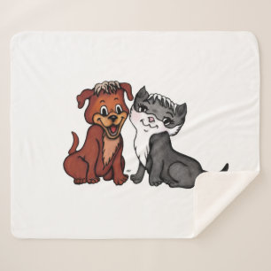 Cobertor Sherpa Gatinho e Puppy