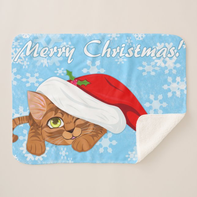 Cobertor Sherpa Gatinho Feriado (Frente (Horizontal))