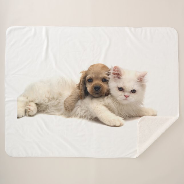 Cobertor Sherpa Gatinho Love (Frente (Horizontal))
