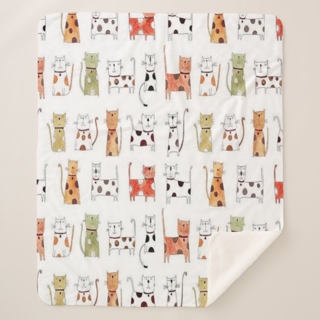 Cobertor Sherpa Gatinhos bonitos Sherpa Blanket (Frente)