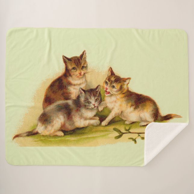 Cobertor Sherpa Gatinhos vitorianos (Frente (Horizontal))