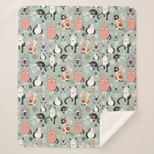 Cobertor Sherpa Gato bonito Sherpa Fleece Blanket