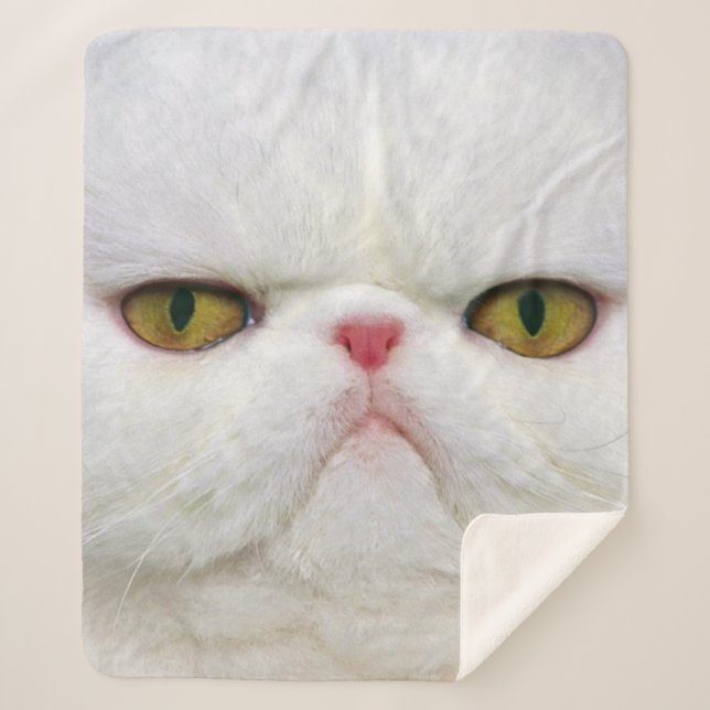 Cobertor Sherpa Gato branco (Frente)