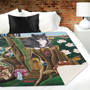 Cobertor Sherpa Gato de Jardim de Laticínios