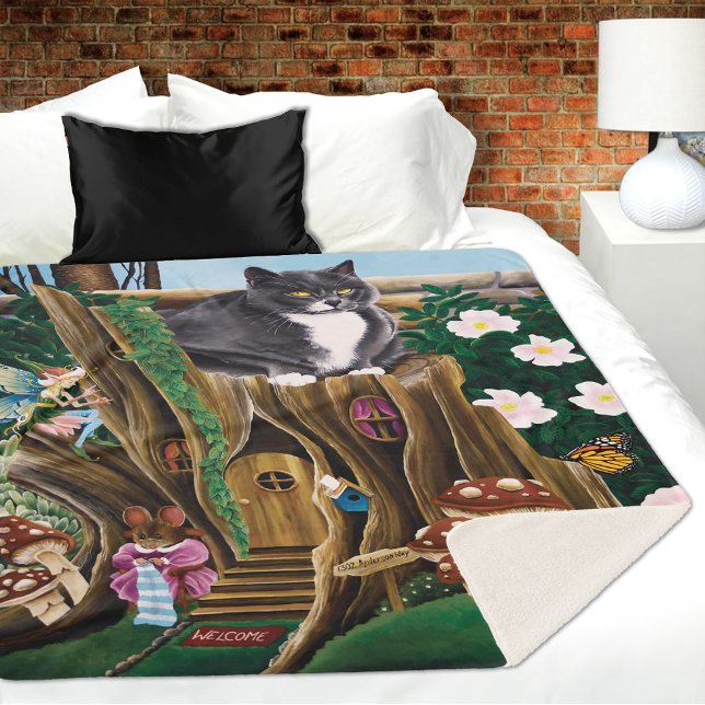 Cobertor Sherpa Gato de Jardim de Laticínios (Criador carregado)