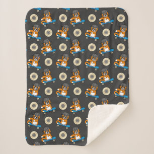 Cobertor Sherpa Gato de Laranja Cachorro em Cartoon