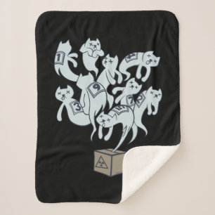 Cobertor Sherpa Gato de Schrödinger 9 vidas