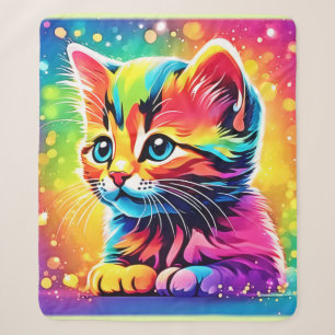 Cobertor Sherpa Gato dos Sonhos Arco-íris