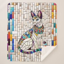 Cobertor Sherpa Gato Egípcio - Arte Mosaica