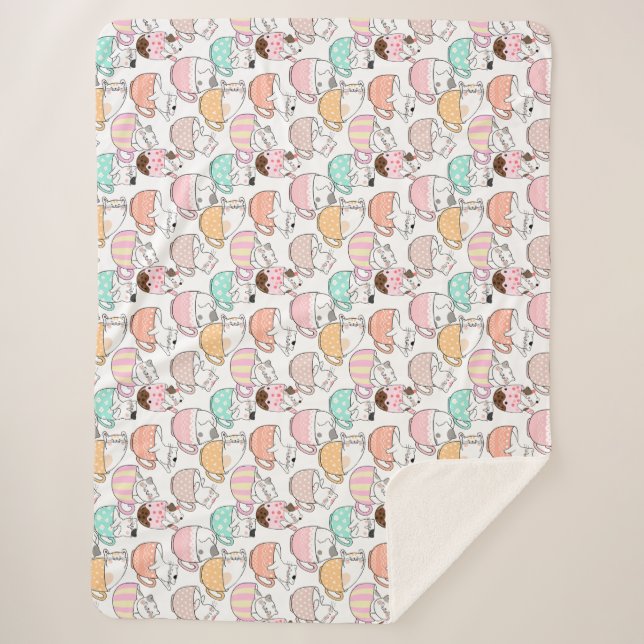 Cobertor Sherpa Gato em caneca design 01 w (Frente)