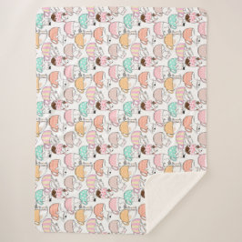 Cobertor Sherpa Gato em caneca design 01 w