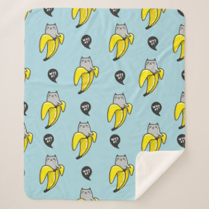 Cobertor Sherpa Gato na banana
