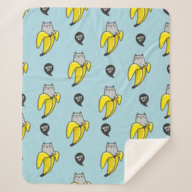 Cobertor Sherpa Gato na banana (Frente)