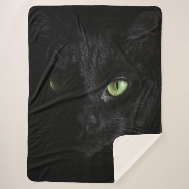 COBERTOR SHERPA GATO PRETO (Frente)