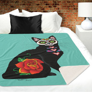 Cobertor Sherpa Gato Preto do Câncer