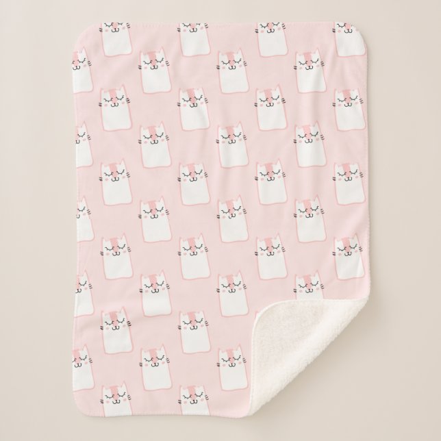 Cobertor Sherpa Gato sorridente (Frente)