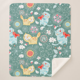 Cobertor Sherpa Gatos Brancos