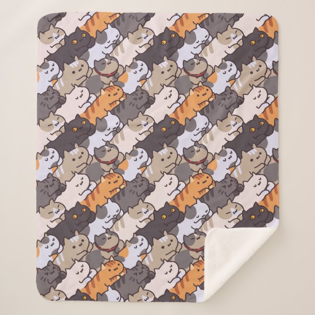 Cobertor Sherpa Gatos Cachorros Sherpa Blanket (Frente)