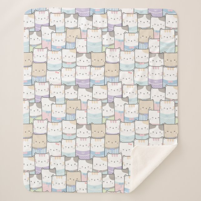 Cobertor Sherpa Gatos Cachorros Sherpa Blanket (Frente)