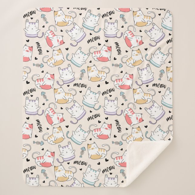 Cobertor Sherpa Gatos Cons (Frente)