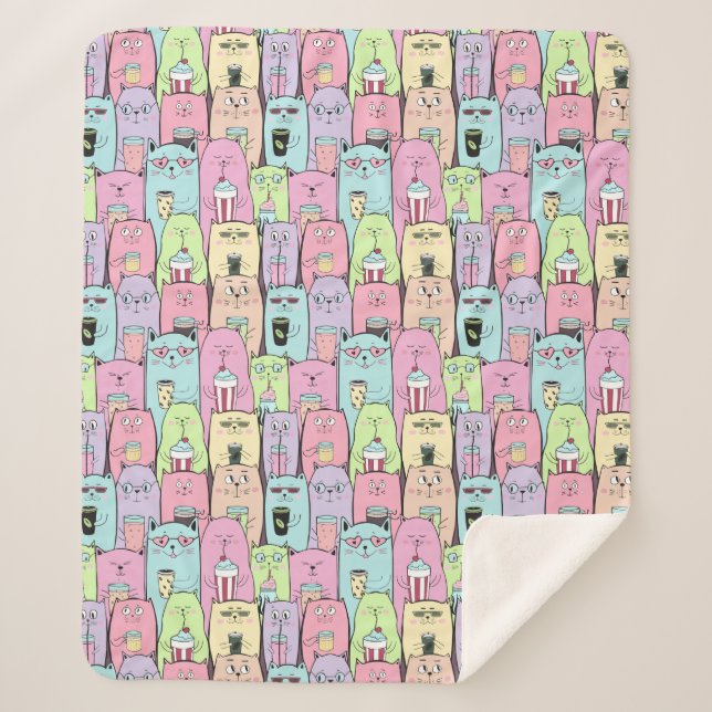 Cobertor Sherpa Gatos Cons (Frente)