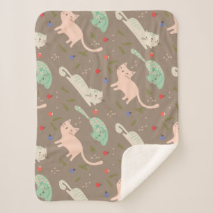 Cobertor Sherpa Gatos de Natal bonitos