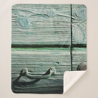 Cobertor Sherpa Gaveta de madeira marrom