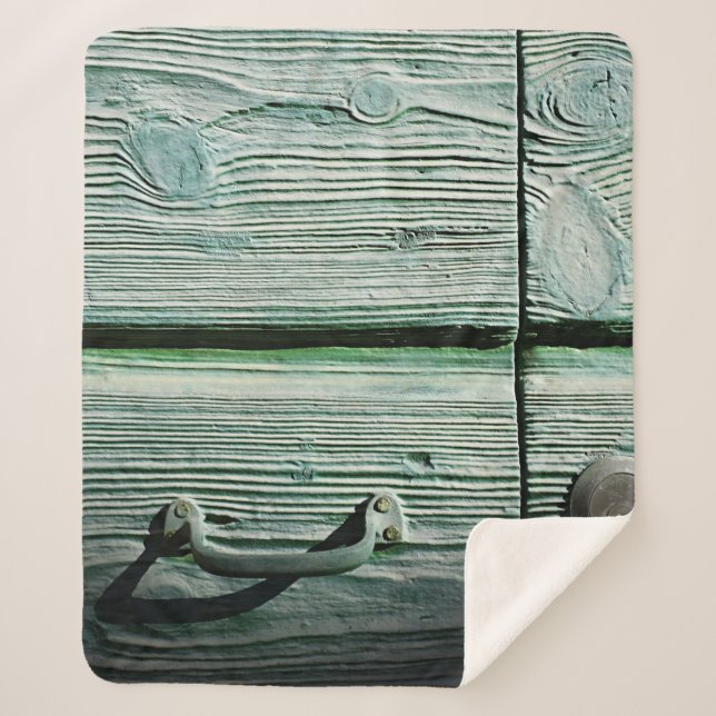 Cobertor Sherpa Gaveta de madeira marrom (Frente)