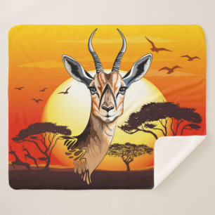 Cobertor Sherpa Gazelle African Antelope Wild Animal