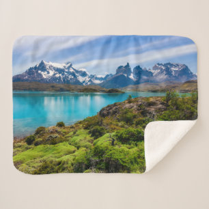 Cobertor Sherpa Gelo e neve   Lago Pehoe, Patagônia, Chile