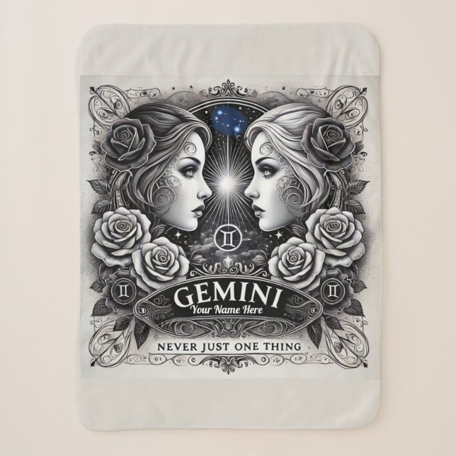 Cobertor Sherpa Gemini "Nunca Só Uma Coisa" Sherpa Blanket (Frente)