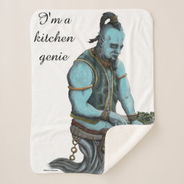 Cobertor Sherpa Genie Chef Cozinhar Magic Fantasy Art Blanket