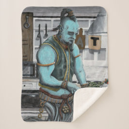 Cobertor Sherpa Genie Chef Janto Fantasy Art Blanket