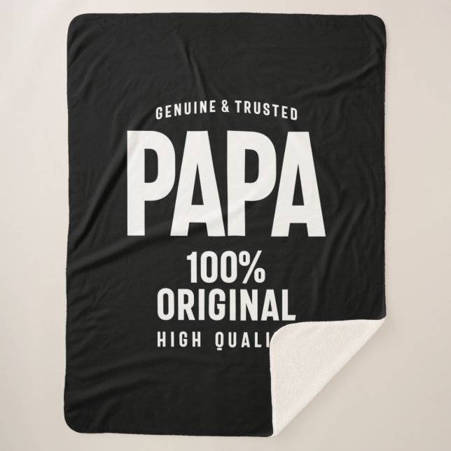 Cobertor Sherpa Genuína e Papai Confiável | Padre Gift (Frente)