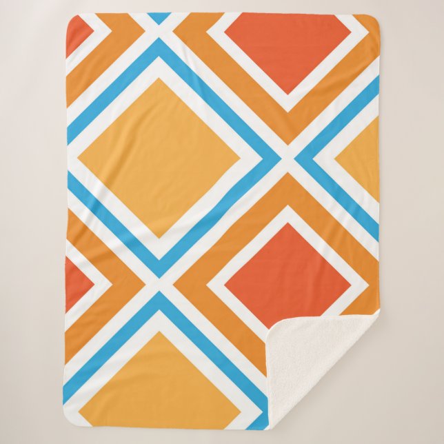 Cobertor Sherpa geometria de abstrato diamante (Frente)